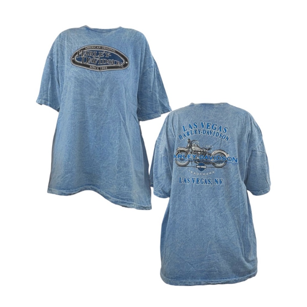 Vintage Harley-Davidson Light Blue Washed Las Vegas Graphic Tee